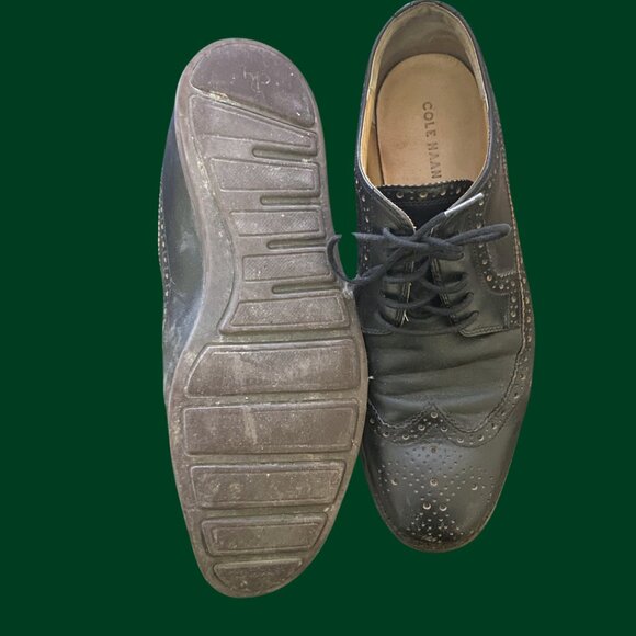Cole Haan Black Leather Brogue Wingtip Oxfords | Size 13.5 - Picture 6 of 6